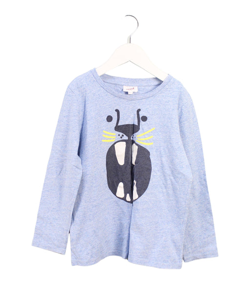 A Blue Long Sleeve Tops from Seed in size 6T for girl. (Front View)