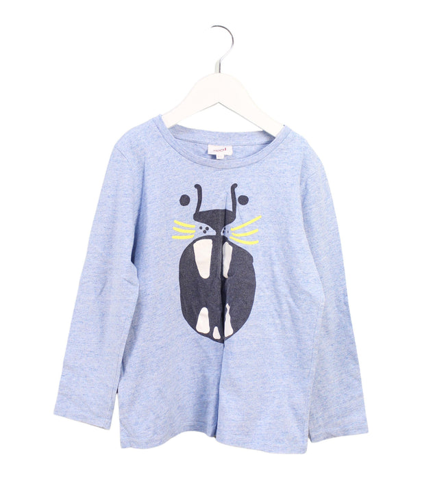 A Blue Long Sleeve Tops from Seed in size 6T for girl. (Front View)