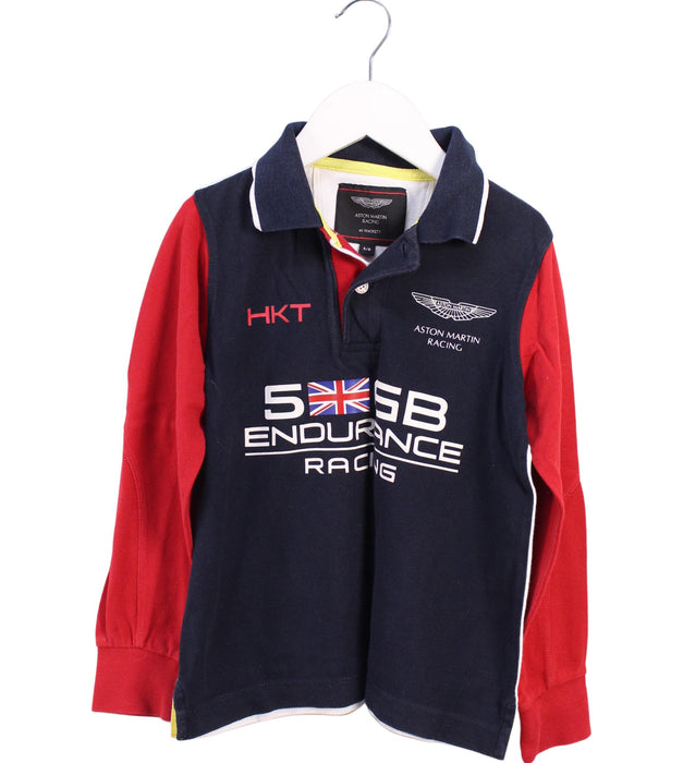 A Black Long Sleeve Polos from Hackett x Aston Martin Racing in size 5T for boy. (Front View)