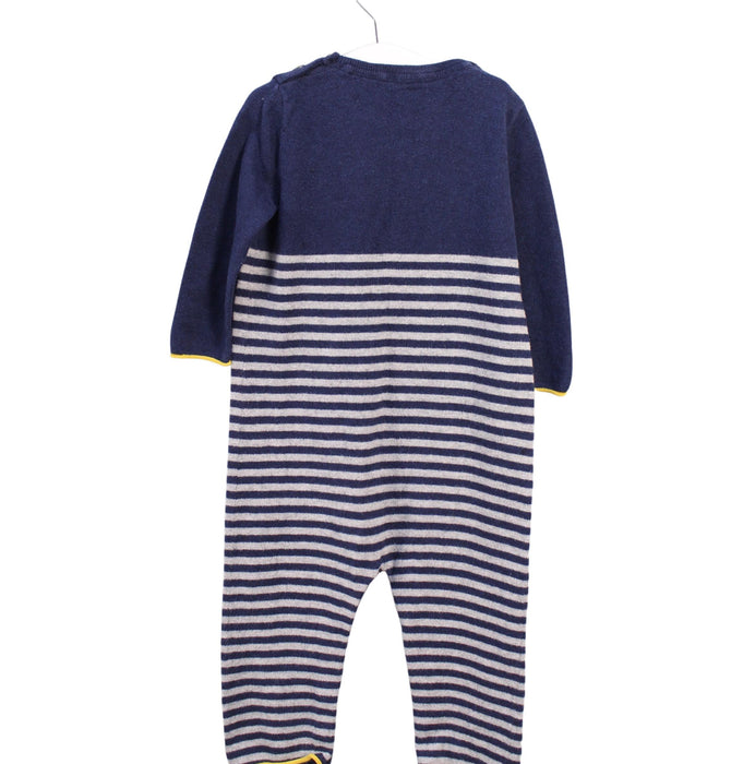 A Navy Long Sleeve Jumpsuits from Boden in size 12-18M for boy. (Back View)