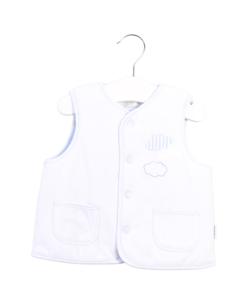 A Blue Outerwear Vests from Mides in size 3-6M for boy. (Front View)