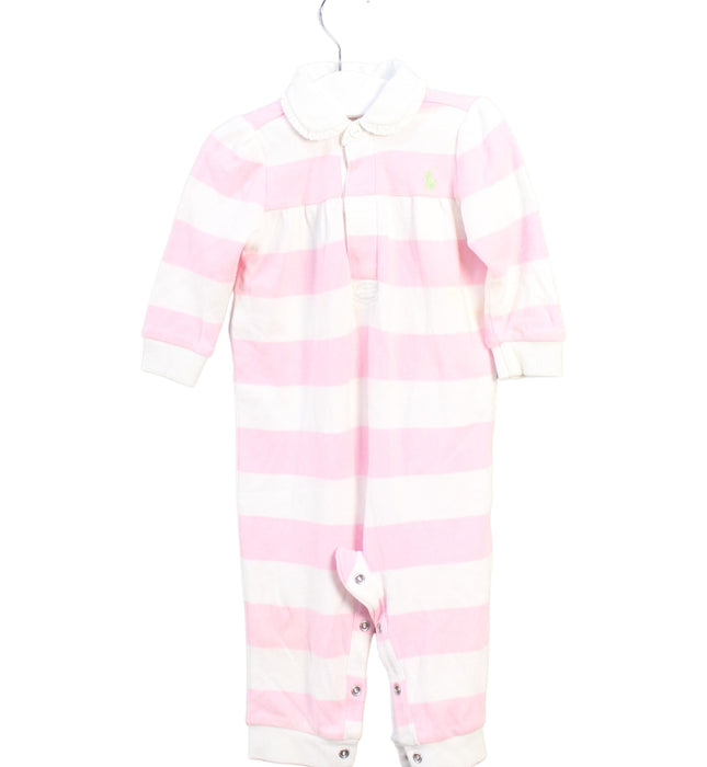 A Pink Long Sleeve Jumpsuits from Ralph Lauren in size 6-12M for girl. (Front View)