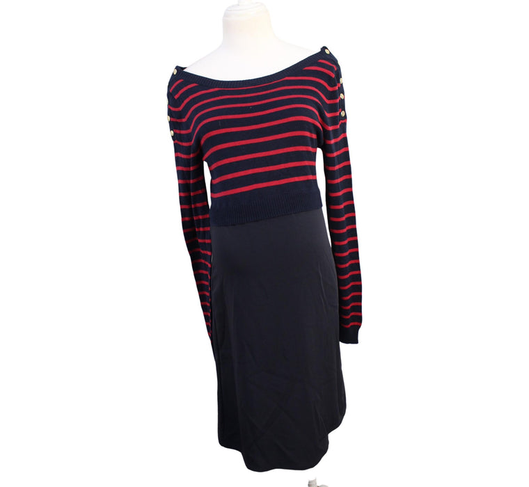 A Navy Sweater Dresses from Seraphine in size XS for maternity. (Front View)