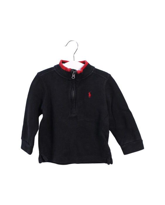 A Black Zippered Sweatshirts from Ralph Lauren in size 12-18M for boy. (Front View)