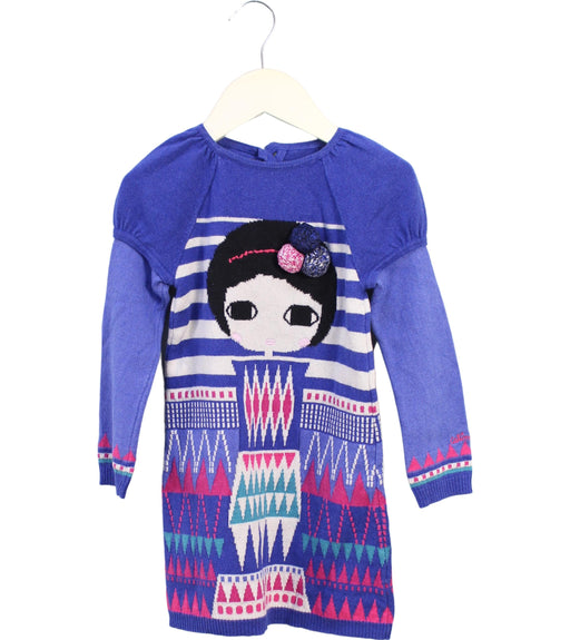 A Blue Sweater Dresses from Catimini in size 3T for girl. (Front View)