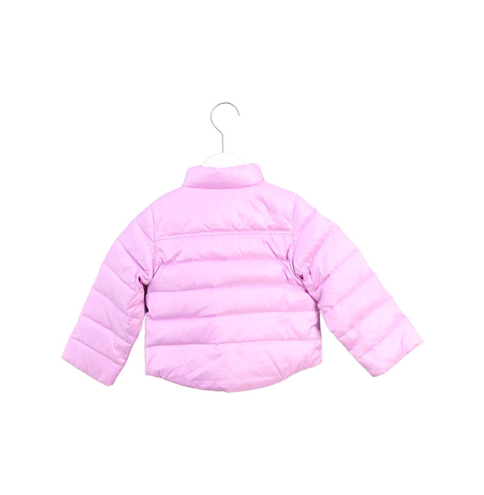 A Pink Puffer/Quilted Jackets from Crewcuts in size 3T for girl. (Back View)