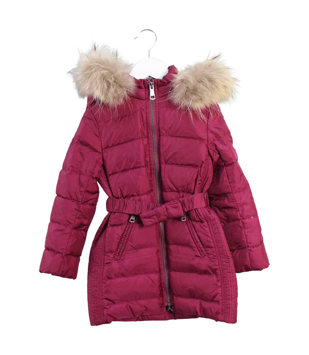 A Purple Puffer/Quilted Coats & Outerwear from Burberry in size 4T for girl. (Front View)