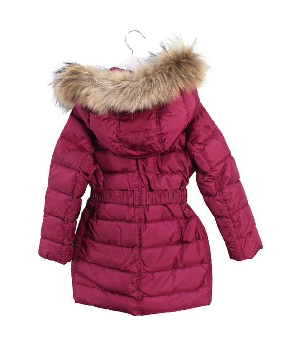 A Purple Puffer/Quilted Coats & Outerwear from Burberry in size 4T for girl. (Back View)