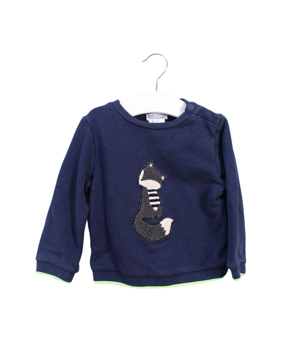 A Navy Crewneck Sweatshirts from Jacadi in size 18-24M for boy. (Front View)