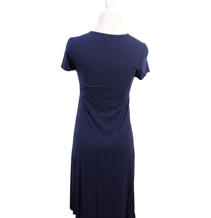 A Navy Short Sleeve Dresses from Mayarya in size XS for maternity. (Back View)