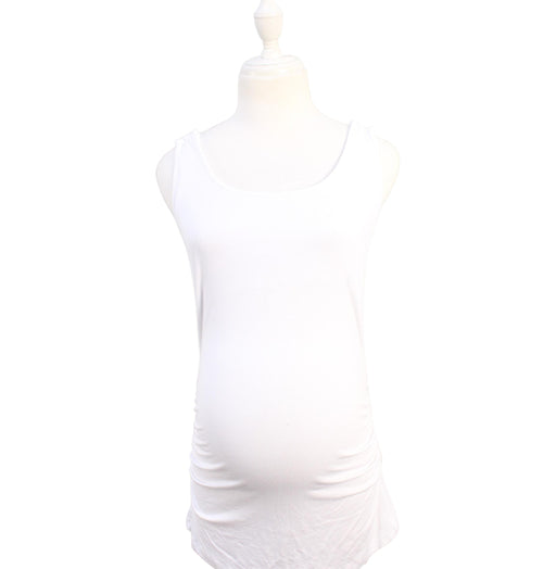 A White Sleeveless Tops from Seraphine in size S for maternity. (Front View)