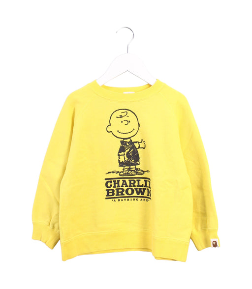 A Yellow Crewneck Sweatshirts from BAPE KIDS in size 4T for boy. (Front View)