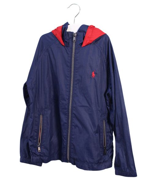 A Blue Lightweight Jackets from Polo Ralph Lauren in size 6T for boy. (Front View)