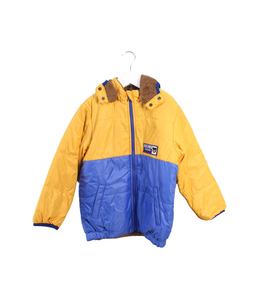 A Yellow Lightweight Jackets from Miki House in size 5T for boy. (Front View)