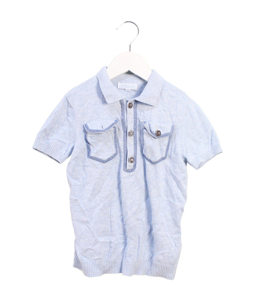 A Blue Short Sleeve Polos from Nicholas & Bears in size 4T for boy. (Front View)