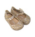 A Gold Flats from Mini Melissa Campana in size 12-18M for girl. (Front View)