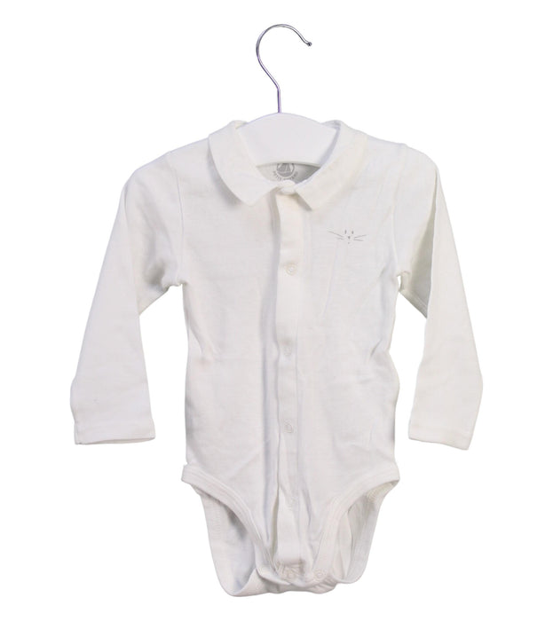 A White Long Sleeve Bodysuits from Petit Bateau in size 6-12M for boy. (Front View)