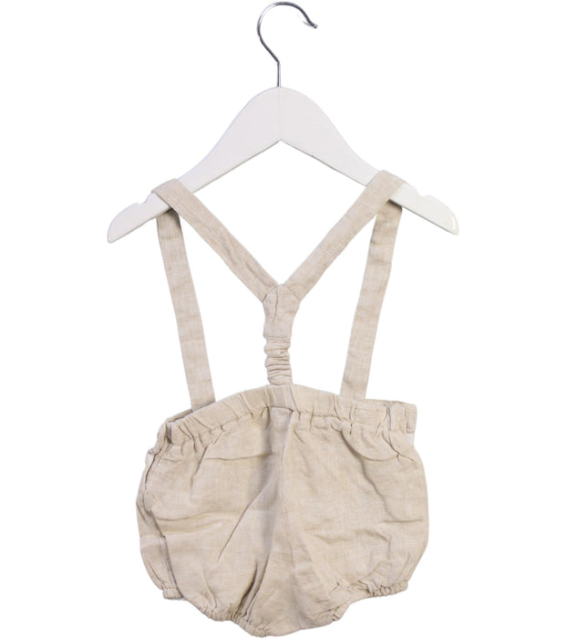 A Ivory Overall Shorts from Dolce Petit in size 6-12M for boy. (Back View)