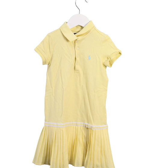 A Yellow Short Sleeve Dresses from Polo Ralph Lauren in size 4T for girl. (Front View)