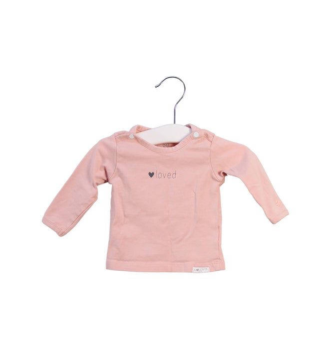 A Pink Long Sleeve Tops from Noppies in size 0-3M for girl. (Front View)