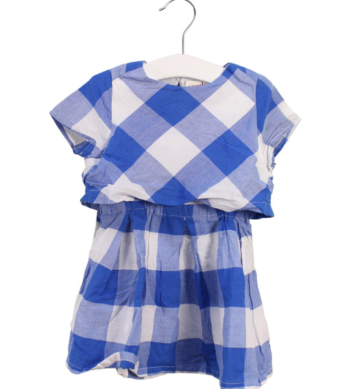 A Blue Short Sleeve Dresses from Seed in size 2T for girl. (Front View)