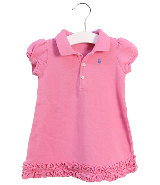 A Pink Short Sleeve Polos from Ralph Lauren in size 6-12M for girl. (Front View)