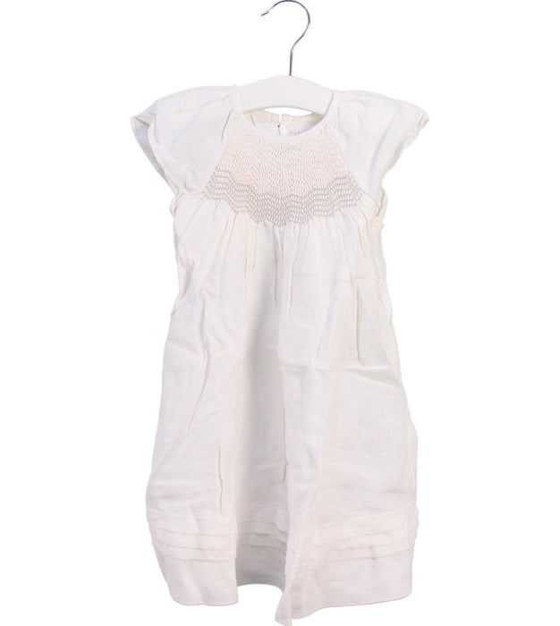 A White Short Sleeve Dresses from Jacadi in size 12-18M for girl. (Front View)