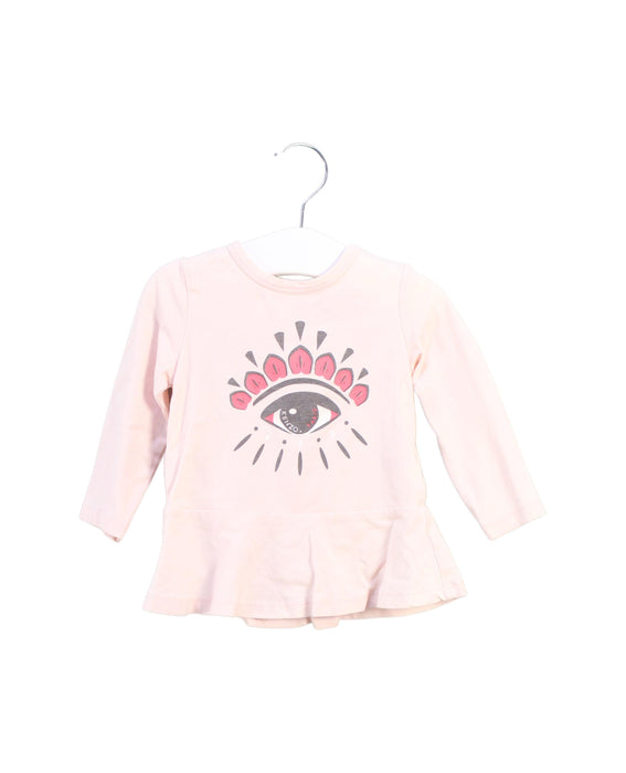 A Pink Long Sleeve Tops from Kenzo in size 6-12M for girl. (Front View)