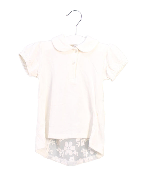 A Ivory Short Sleeve Polos from Coccodé in size 12-18M for girl. (Front View)