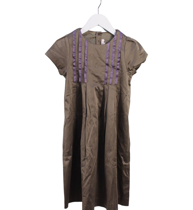 A Brown Short Sleeve Dresses from Jacadi in size 8Y for girl. (Front View)