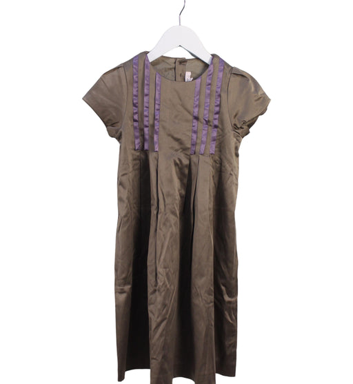 A Brown Short Sleeve Dresses from Jacadi in size 8Y for girl. (Front View)