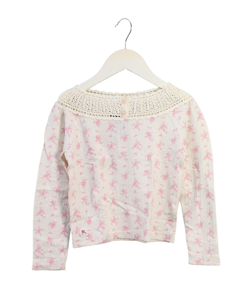 A Ivory Long Sleeve Tops from Ralph Lauren in size 5T for girl. (Front View)