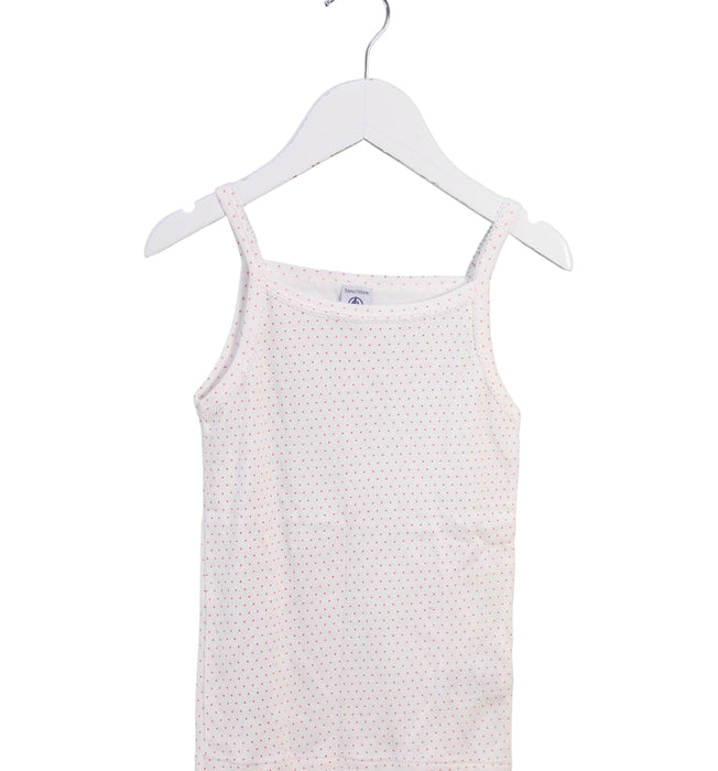 A White Sleeveless Tops from Petit Bateau in size 5T for girl. (Front View)