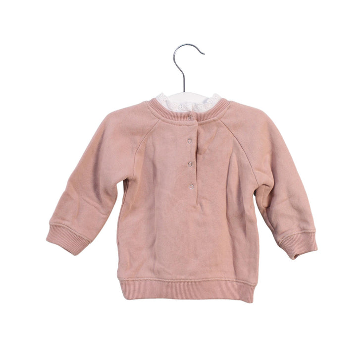 A Peach Crewneck Sweatshirts from Bonton in size 3-6M for girl. (Back View)