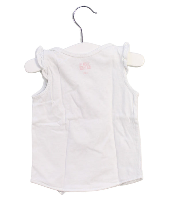 A White Sleeveless Tops from Bonton in size 12-18M for girl. (Back View)