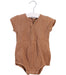 A Brown Short Sleeve Bodysuits from Bout'Chou in size 6-12M for girl. (Front View)