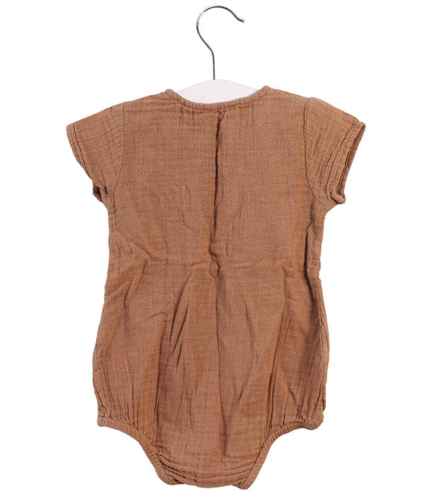 A Brown Short Sleeve Bodysuits from Bout'Chou in size 6-12M for girl. (Back View)