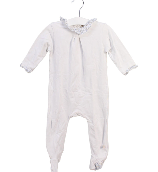 A White Long Sleeve Jumpsuits from Les Enfantines in size 6-12M for girl. (Front View)