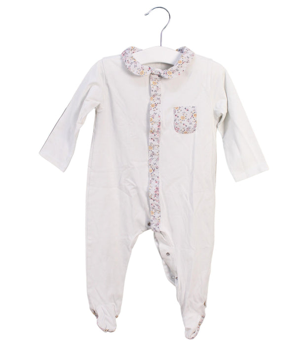 A White Long Sleeve Jumpsuits from Les Enfantines in size 6-12M for girl. (Front View)