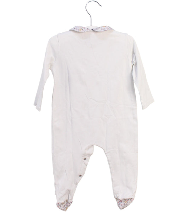 A White Long Sleeve Jumpsuits from Les Enfantines in size 6-12M for girl. (Back View)