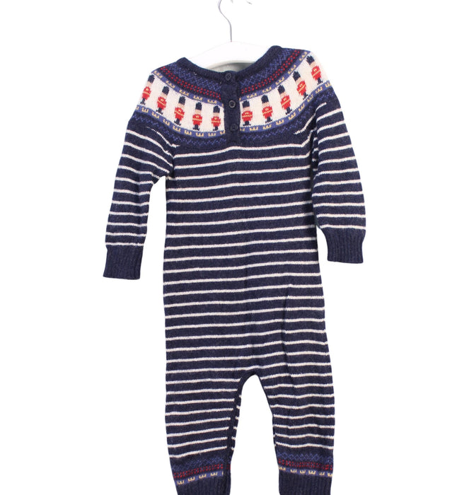 A Navy Long Sleeve Jumpsuits from Jojo Maman Bébé in size 6-12M for boy. (Back View)