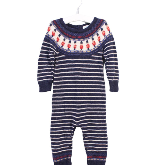 A Navy Long Sleeve Jumpsuits from Jojo Maman Bébé in size 6-12M for boy. (Front View)