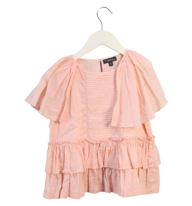 A Pink Short Sleeve Tops from Velveteen in size 10Y for girl. (Front View)