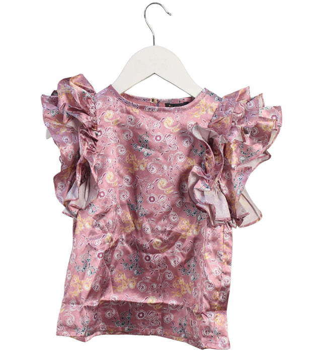 A Pink Sleeveless Tops from Velveteen in size 5T for girl. (Front View)