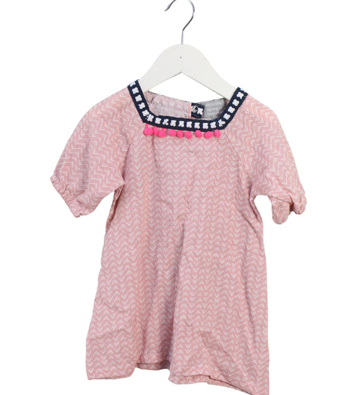 A Pink Short Sleeve Dresses from and the little dog laughed in size 12-18M for girl. (Front View)