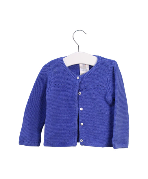 A Blue Cardigans from Jacadi in size 6-12M for girl. (Front View)