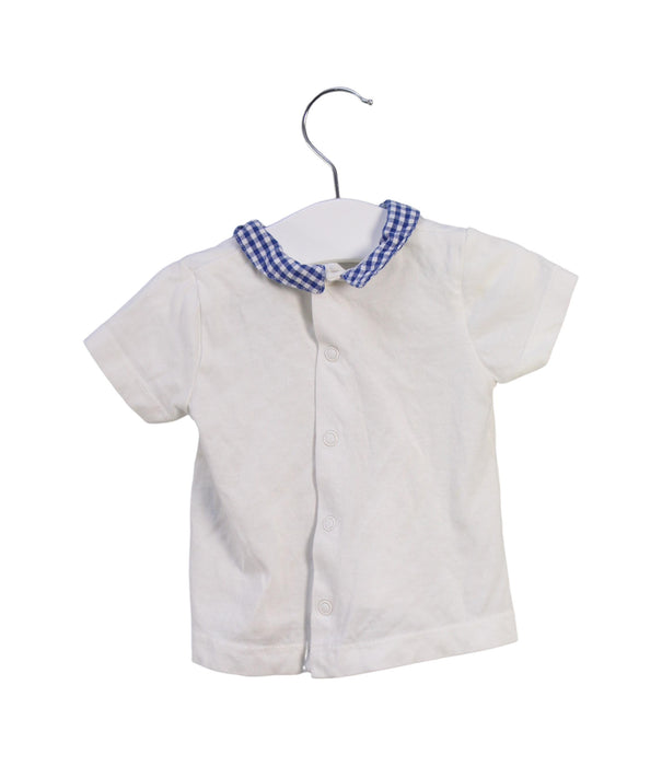 A White Short Sleeve Tops from Bout'Chou in size 3-6M for boy. (Front View)