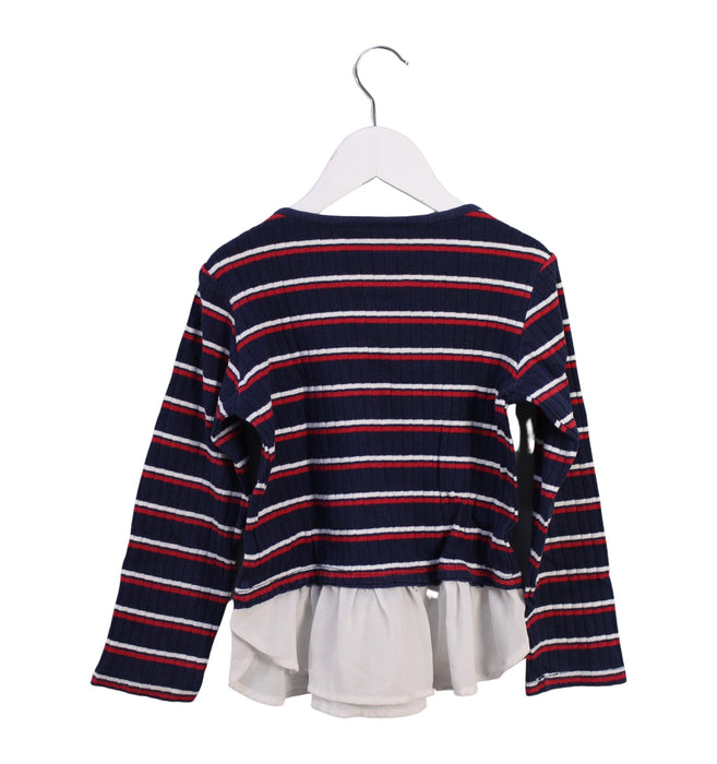 A Navy Long Sleeve Tops from Tommy Hilfiger in size 6T for girl. (Back View)