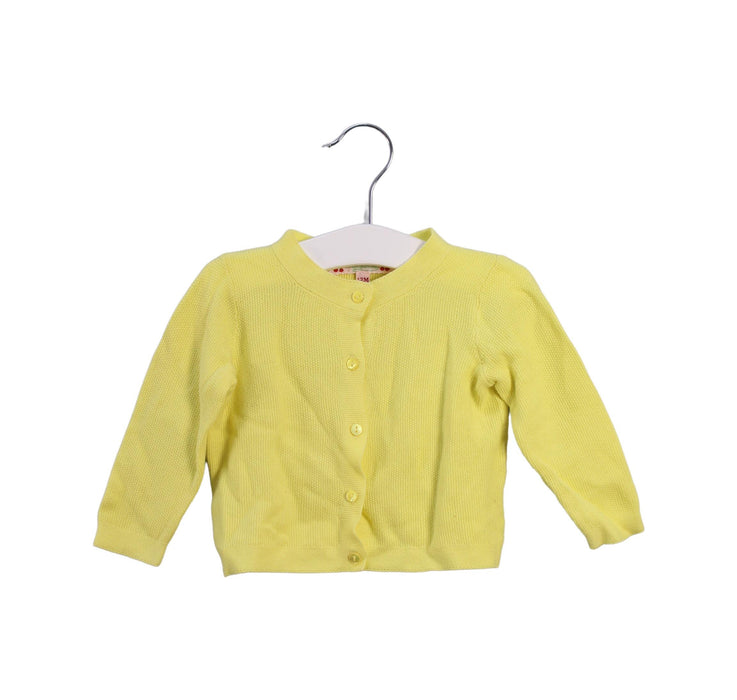 A Yellow Cardigans from Bonpoint in size 6-12M for girl. (Front View)