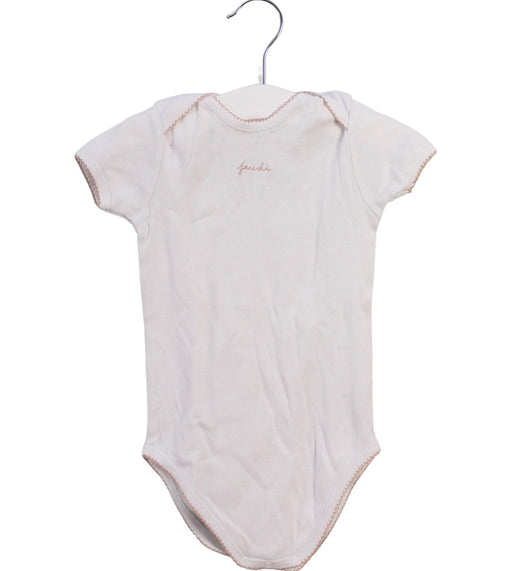 A White Short Sleeve Bodysuits from Bonpoint in size 12-18M for girl. (Front View)